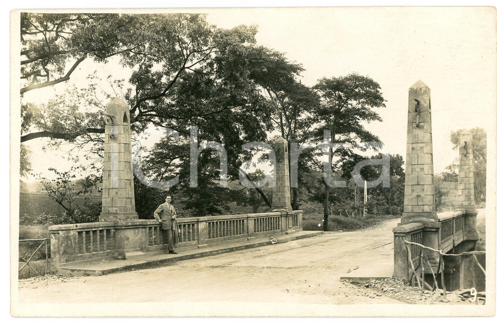 1930 ca CONGO BELGE - KATANGA - Pont sur la Lubumbashi *Photo L. GABRIEL n°9 Fotografia originale d'epoca, con timbro del fotografo al verso.FOTOGRAFO: L&eacute;opold Gabriel - Panda - Katanga  GOOD/buono  Formato: 14x9 cm originale e autentica 1