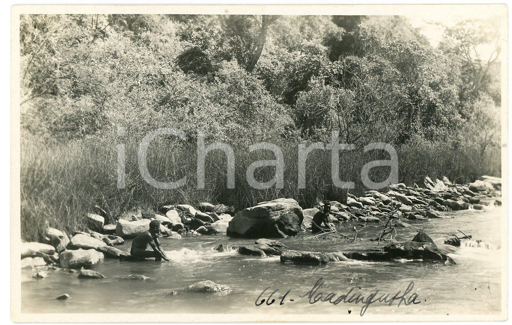 1930 ca CONGO BELGE - KATANGA - MWADINGUSHA *Photo L. GABRIEL 661 Fotografia originale d'epoca, in formato cartolina postale.FOTOGRAFO: L&eacute;opold Gabriel - Panda - Katanga  GOOD/buono  Formato: 14x9 cm originale e autentica 1