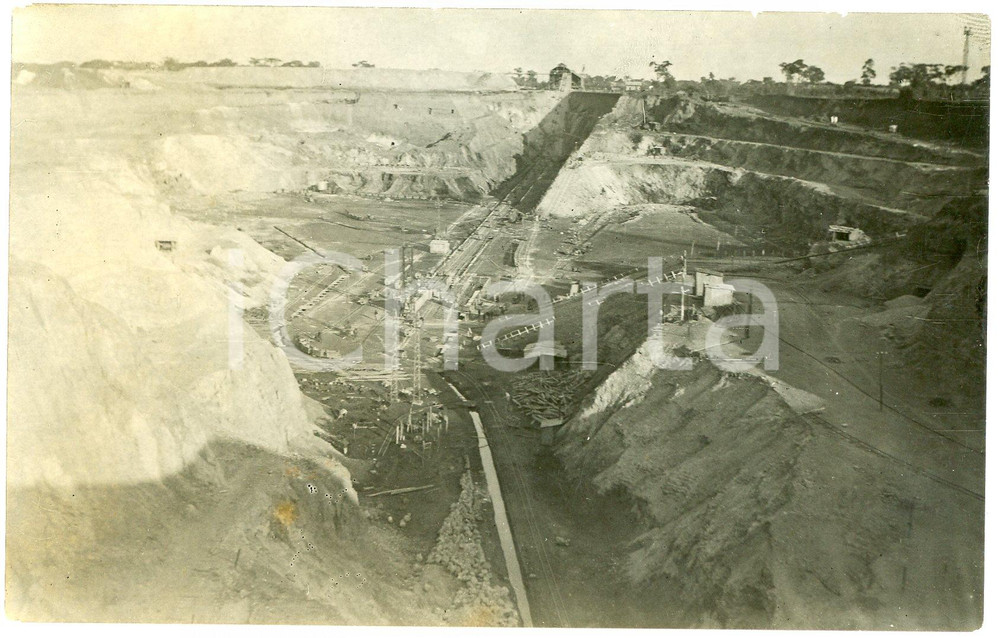 1930 ca CONGO BELGE - Vue d'une mine - Photo 14x9 cm Fotografia originale d'epoca, in formato cartolina postale. GOOD/buono  Formato: 14x9 cm originale e autentica 1