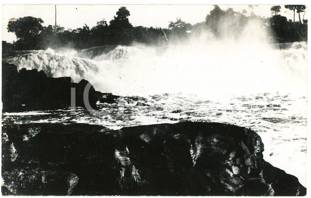 1930 ca CONGO BELGE - STANLEYVILLE Chutes de la Tshopo - Photo 14x9 cm Fotografia originale d'epoca, in formato cartolina postale.Didascalia manoscritta al verso.  GOOD/buono  Formato: 14x9 cm originale e autentica 1