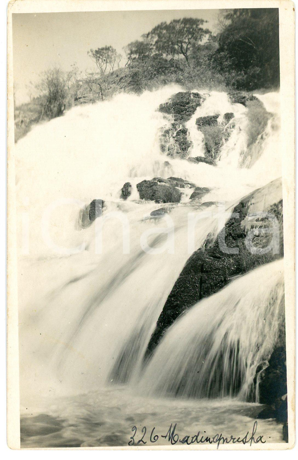 1930 ca CONGO BELGE - KATANGA - Chutes *Photo Léopold GABRIEL 326 Fotografia originale d'epoca, con timbro del fotografo al verso.FOTOGRAFO: L&eacute;opold Gabriel - Panda - Katanga  GOOD/buono  Formato: 9x14 cm originale e autentica 1