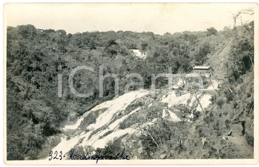 1930 ca CONGO BELGE - KATANGA - Chutes ^Photo Léopold GABRIEL 323 Fotografia originale d'epoca, con timbro del fotografo al verso.FOTOGRAFO: L&eacute;opold Gabriel - Panda - Katanga  GOOD/buono  Formato: 14x9 cm originale e autentica 1