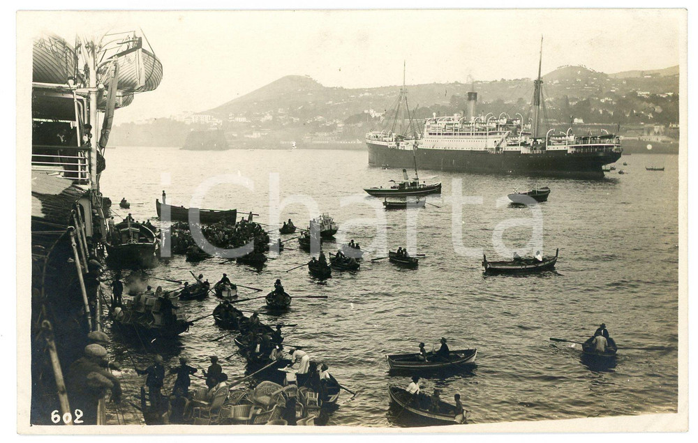 1930 ca SOUTHAMPTON (UK) Veduta del porto *Foto  ANIMATA L. GABRIEL 602 Fotografia originale d'epoca, in formato cartolina postale.FOTOGRAFO: L&eacute;opold Gabriel  GOOD/buono  Formato: 14x9 cm originale e autentica 1