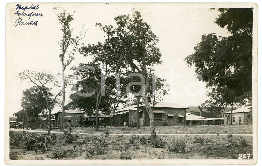 1930 ca CONGO BELGE - KATANGA - PANDA Hôpital Européen - Photo L. GABRIEL 267 Fotografia originale d'epoca, con timbro del fotografo al verso.FOTOGRAFO: L&eacute;opold Gabriel - Panda - Katanga  GOOD/buono  Formato: 14x9 cm originale e autentica 1