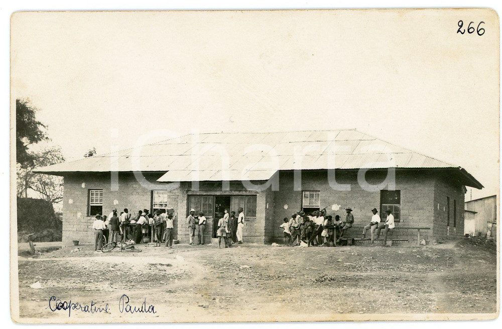 1930 ca CONGO BELGE KATANGA Mines PANDA - Coopérative - Photo L. GABRIEL 266 Fotografia originale d'epoca, in formato cartolina postale.FOTOGRAFO: L&eacute;opold Gabriel - Panda - Katanga  GOOD/buono  Formato: 14x9 cm originale e autentica 1