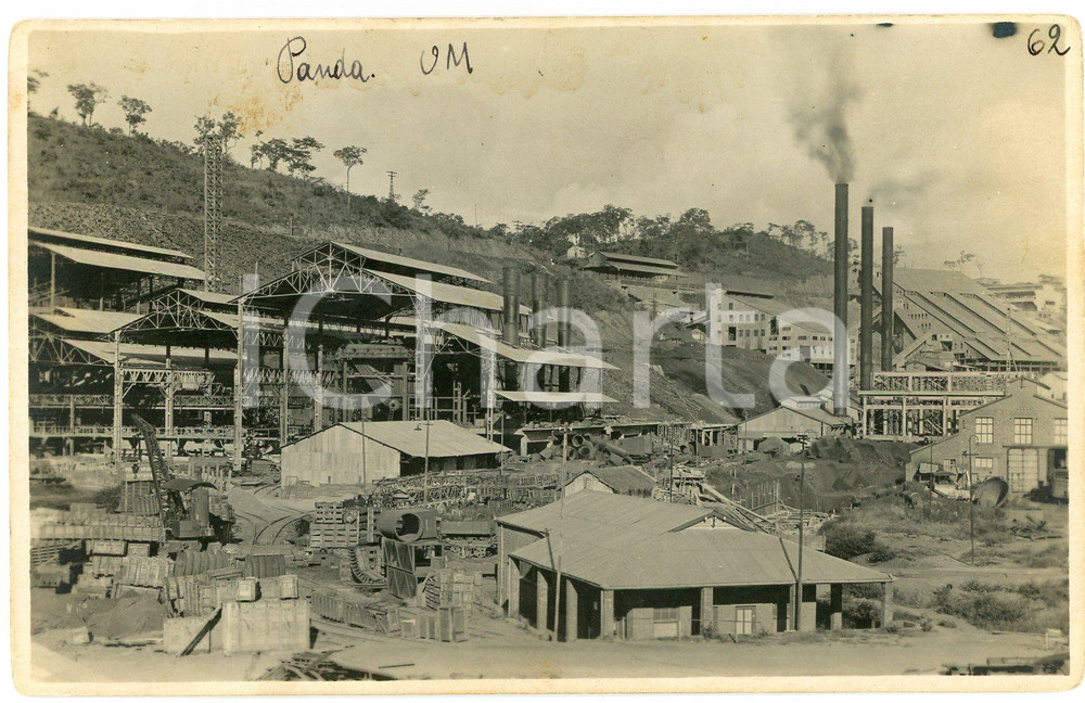 1930 ca CONGO KATANGA - PANDA Usines Union Minière *Photo L. GABRIEL 62 Fotografia originale d'epoca, in formato cartolina postale.FOTOGRAFO: L&eacute;opold Gabriel - Panda - Katanga  FAIR/discreto lievi macchie Formato: 14x9 cm originale e autentica 1
