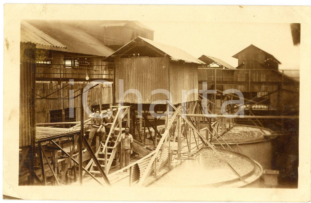 1920 ca CONGO BELGE - KATANGA - Usines minières - Photo ANIMEE 14x9 cm Fotografia originale d'epoca, in formato cartolina postale. GOOD/buono  Formato: 14x9 cm originale e autentica 1