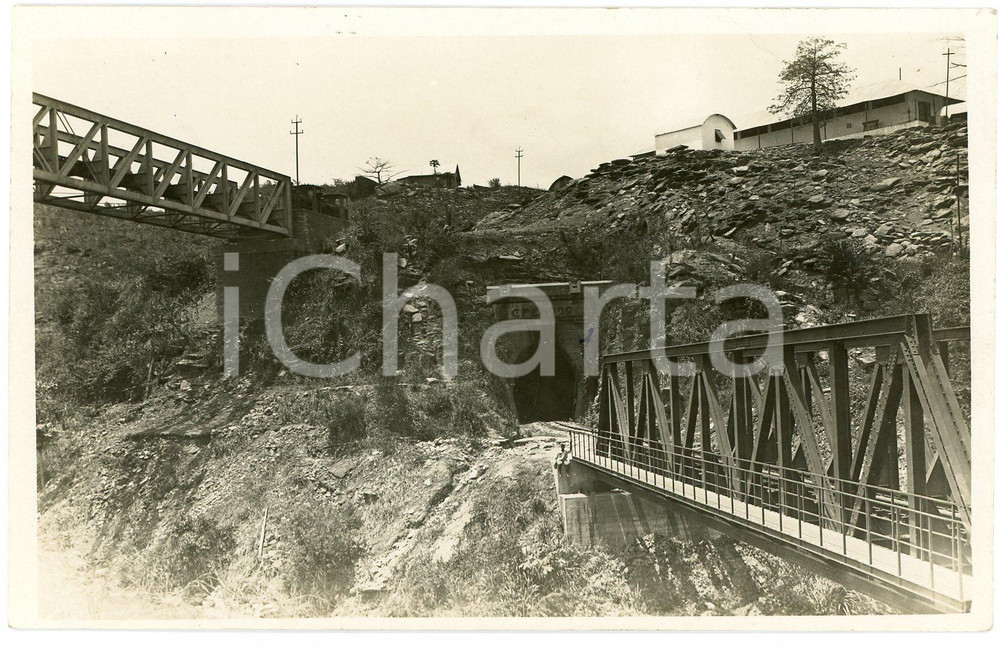 1930 CONGO BELGE  - Mines KATANGA - Chemin de fer et tunnel - Photo 14x9 cm Fotografia originale d'epoca, in formato cartolina postale. GOOD/buono  Formato: 14x9 cm originale e autentica 1