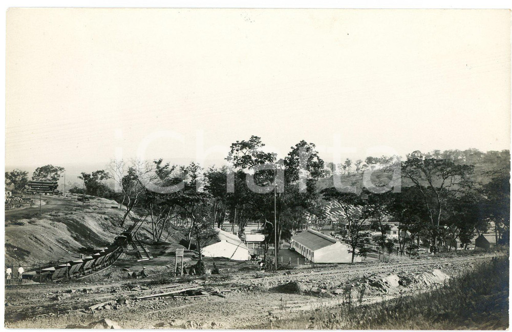 1930 ca CONGO BELGE - KATANGA - Mines - Un camp - Photo 14x9 cm Fotografia originale d'epoca, in formato cartolina postale. GOOD/buono  Formato: 14x9 cm originale e autentica 1