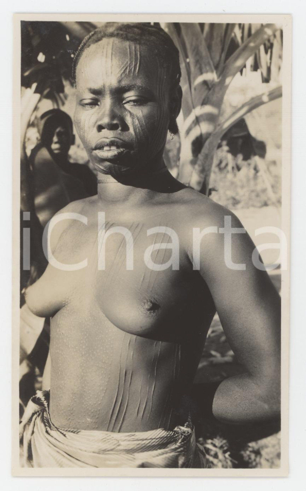 1940 ca CONGO BELGE Nude woman - Scarification NU ETHNIQUE Photo 6x11 cm Fotografie d'epoca.  GOOD/buono  Formato: 6x11 originale e autentica 1