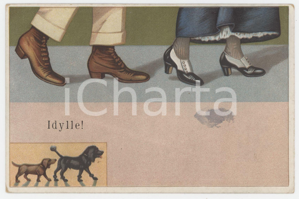 1920 ca ANIMALS Such master, such dogs ILLUSTRATED Postcard FP NV Cartolina postale d'epoca, non viaggiata.  FAIR/discreto Lievi smussature agli angoli, macchia al recto Formato: FP originale e autentica 1