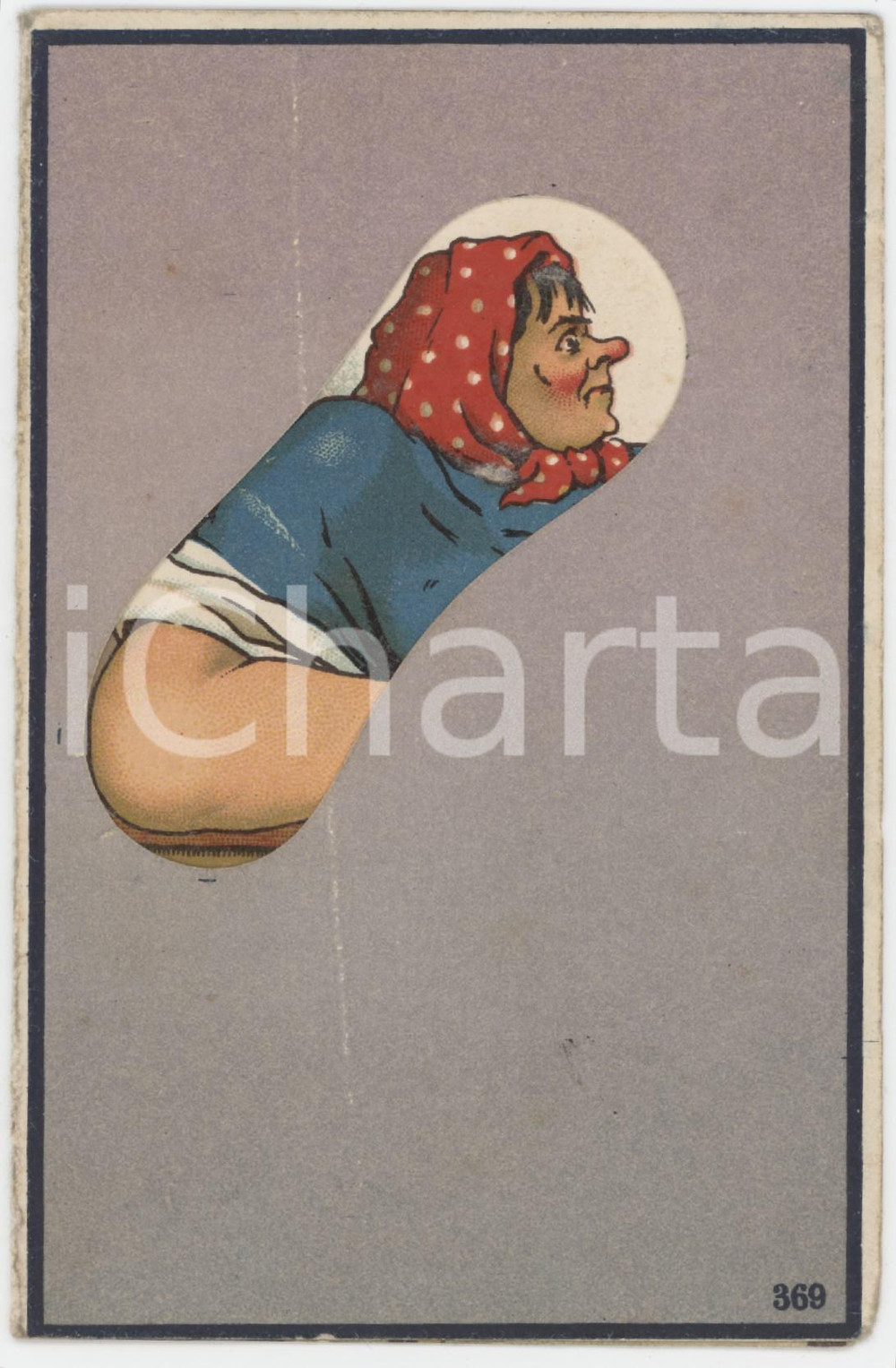 1912 GERMANY Old woman cooking - Old postcard window  Cartolina postale d'epoca, viaggiata, con apertura a finestrella. FAIR/discreto piegature Formato: 9x14 cm originale e autentica 1