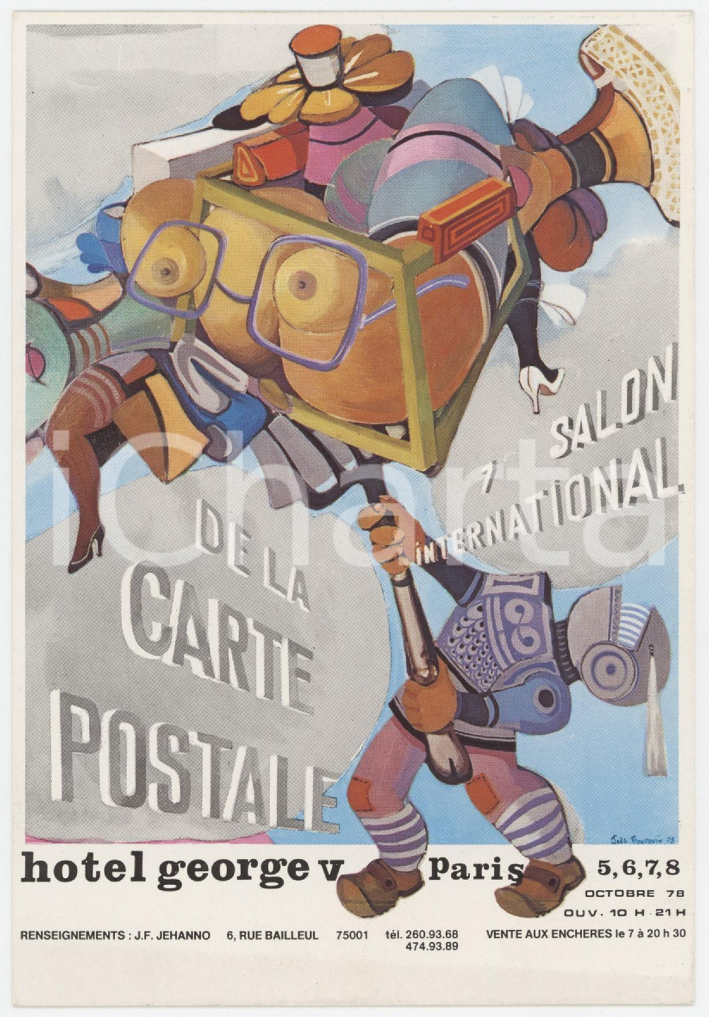 1978 PARIS 7 Salon international de la carte postale  Cartolina postale d'epoca, non viaggiata GOOD/buono  Formato: FG originale e autentica 1
