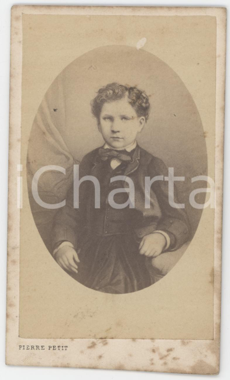 1865 ca PARIS Louis-Napoléon BONAPARTE prince impérial *Foto Pierre PETIT CDV Fotografia originale d'epoca, stampata all'albumina e montata su cartoncino morbido.FOTOGRAFO: Pierre Petit - 31 Place Cadet, Paris FAIR/discreto fioriture Formato: 6x10 cm originale e autentica 1