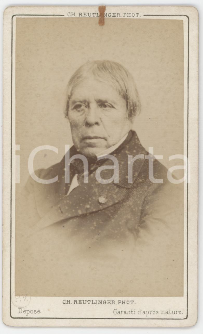 1870 ca FRANCE Jean-Auguste-Dominique INGRES artist - Photo REUTLINGER CDV  Fotografia originale d'epoca.FOTOGRAFO: Charles Reutlinger - Paris POOR/danneggiato residuo di gomma al margine superiore Formato: 6x10 cm originale e autentica 1