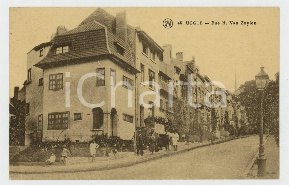 1910 ca UCCLE (BELGIQUE) Rue H. Van Zuylen - ANIMATED old postcard  Cartolina postale d'epoca, animata, non viaggiata.CONDIZIONI: GFORMATO: FP    originale e autentica 1