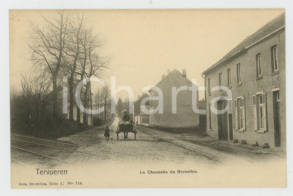 1900 ca TERVUREN (BELGIQUE) Chaussée de Bruxelles - Carte postale FP NV  Cartolina postale d'epoca, non viaggiata. FAIR/discreto Lievi smussature agli angoli Formato: FP originale e autentica 1