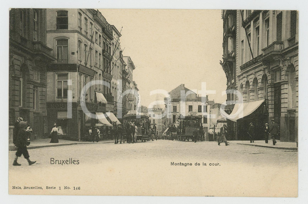 1900 ca BRUXELLES Montagne de la cour - Carte postale FP NV  Cartolina postale d'epoca, non viaggiata. FAIR/discreto Lievi smussature agli angoli Formato: FP originale e autentica 1