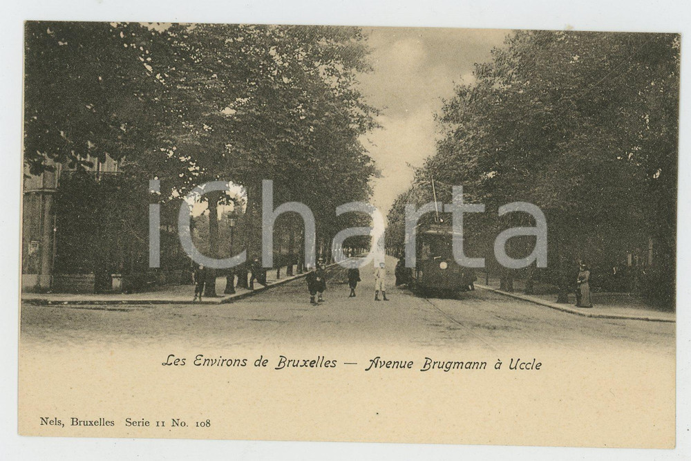 1900 ca ENVIRONS DE BRUXELLES - UCCLE Avenue Brugmann - Carte postale FP NV  Cartolina postale d'epoca, viaggiata. FAIR/discreto Lievi smussature agli angoli Formato: FP originale e autentica 1