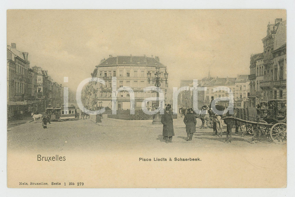 1900 ca BRUXELLES - SCHAERBEEK Place Liedts - Carte postale FP NV  Cartolina postale d'epoca, non viaggiata. FAIR/discreto Lievi smussature agli angoli Formato: FP originale e autentica 1