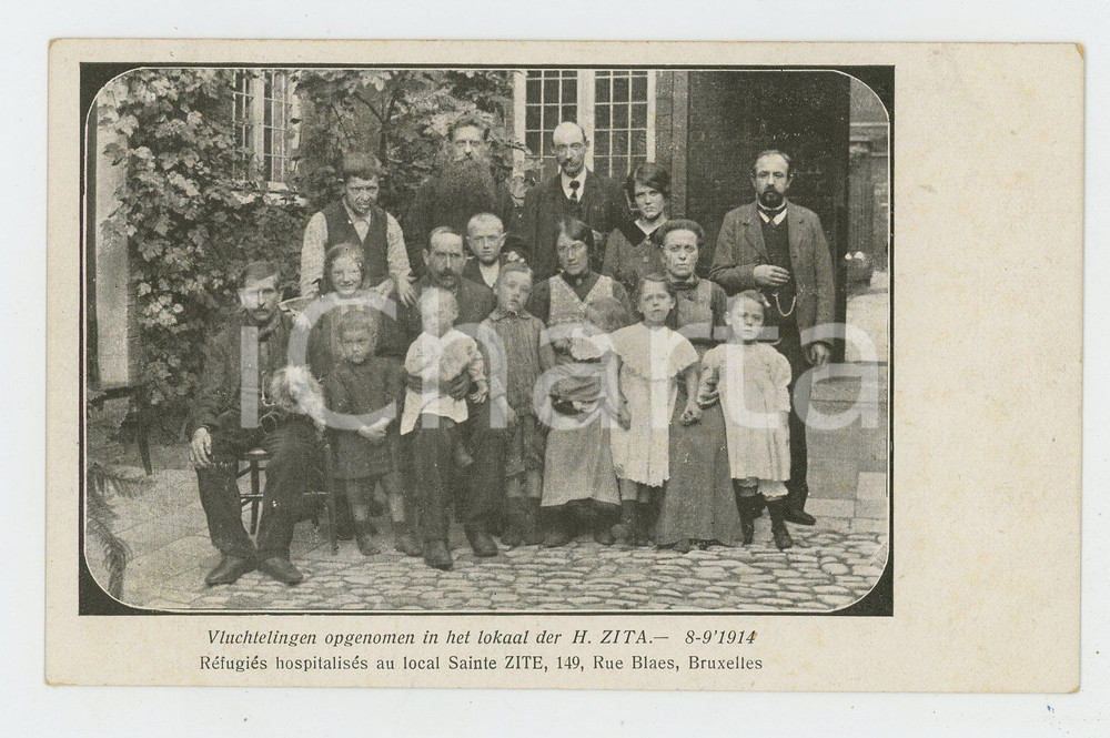 1914 WW1 BRUXELLES Réfugiés hospitalisés au local SAINTE ZITE - Carte postale  Cartolina postale d'epoca, non viaggiata.CONDIZIONI: G FORMATO: FP    originale e autentica 1