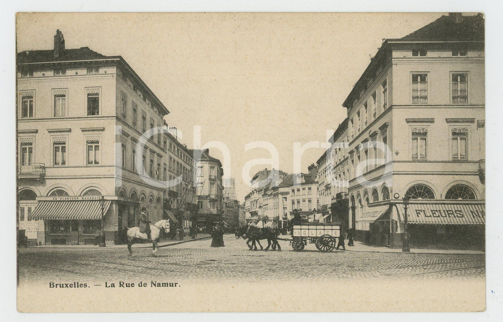 1900 ca BRUXELLES La Rue de Namur - Carte postale FP NV  Cartolina postale d'epoca, non viaggiata. FAIR/discreto Lievi smussature agli angoli Formato: FP originale e autentica 1