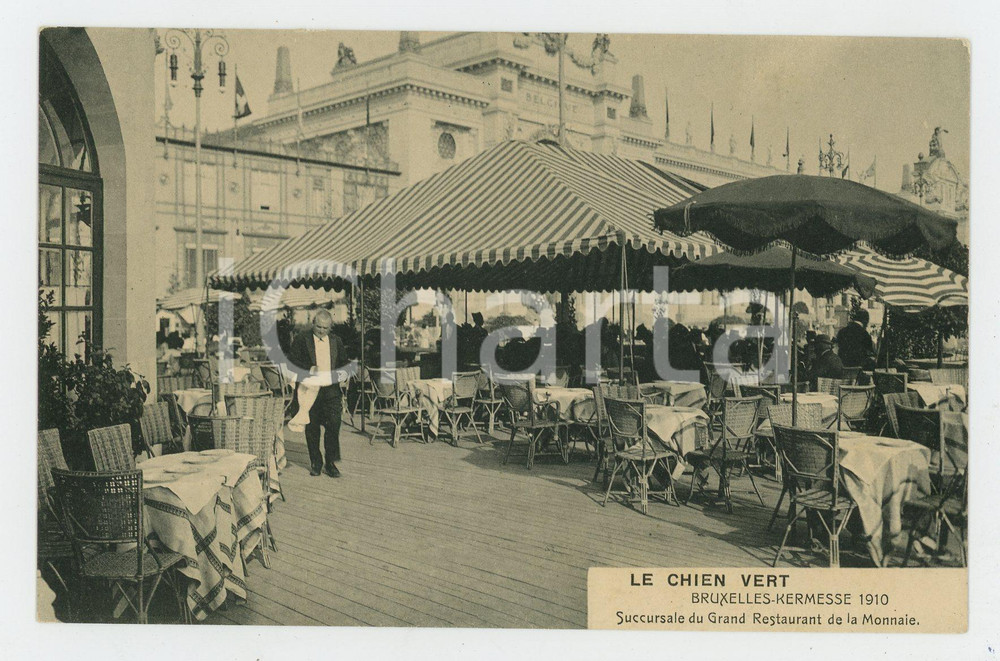 1910 EXPO BRUXELLES Le Chien Vert - Bruxelles Kermesse - Carte postale ANIMEE  Cartolina postale d'epoca, non viaggiata.CONDIZIONI: GFORMATO: FP    originale e autentica 1