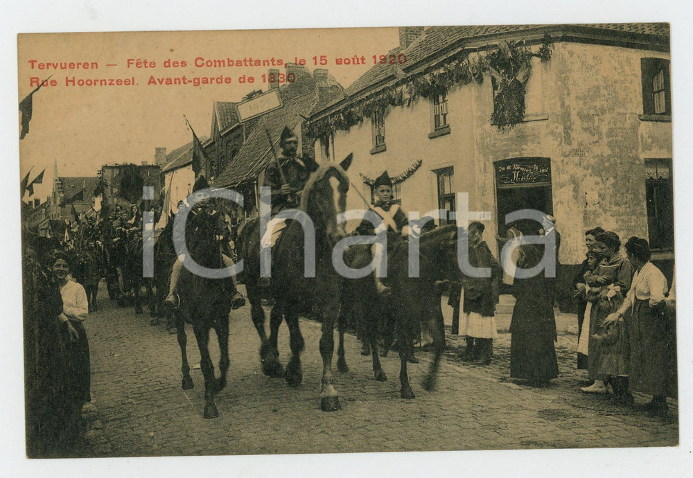 1920 TERVUREN Fête des Combattants - Rue Hoornzeel - Carte Postale FP NV  Cartolina postale d'epoca, non viaggiata. FAIR/discreto Lievi smussature agli angoli Formato: FP originale e autentica 1
