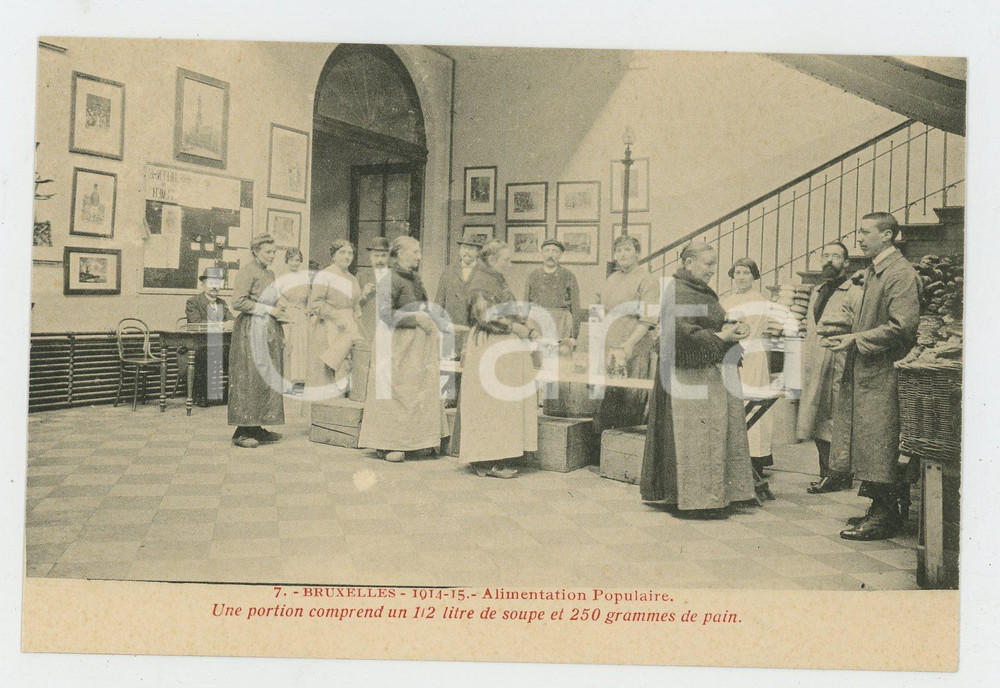 1914-15 BRUXELLES Alimentation populaire - Soupe et pain - Carte postale FP NV  Cartolina d'epoca, non viaggiata.CONDIZIONI: FAIRFORMATO: FP    originale e autentica 1