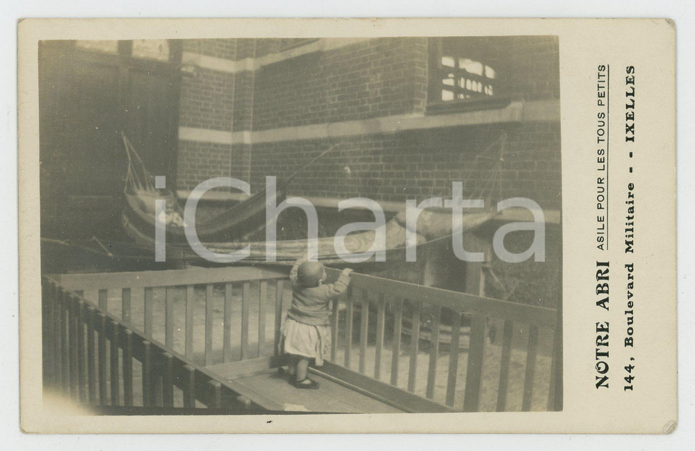 1910 ca IXELLES (B) NOTRE ABRI Asile pour les petits - Carte postale RPPC (4)  Cartolina postale d'epoca, non viaggiata.CONDIZIONI: G FORMATO: FP    originale e autentica 1