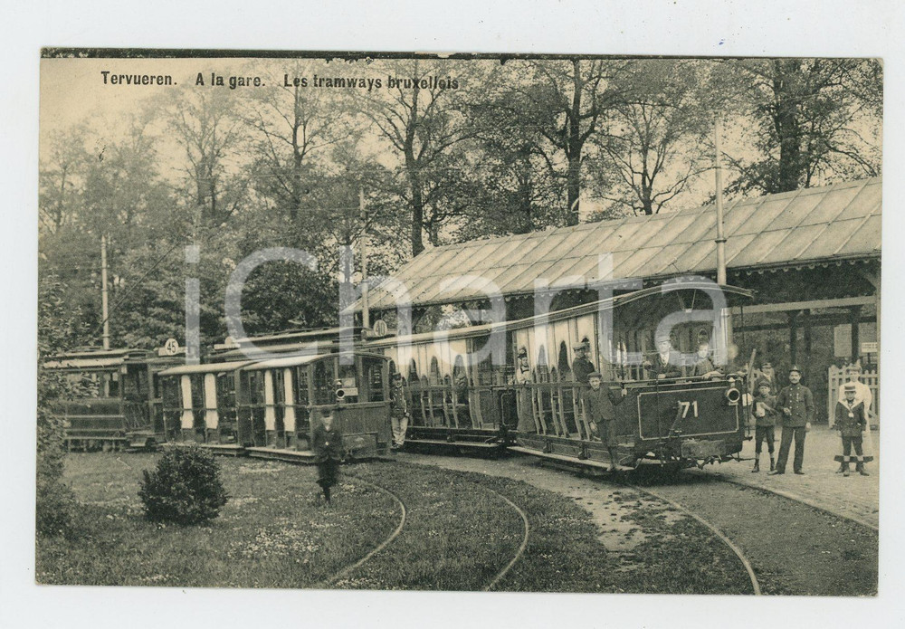 1911 TERVUEREN A la gare - Les tramways bruxelleis - Carte postale FP VG  Cartolina d'epoca, viaggiata.CONDIZIONI: FAIRFORMATO: FP    originale e autentica 1