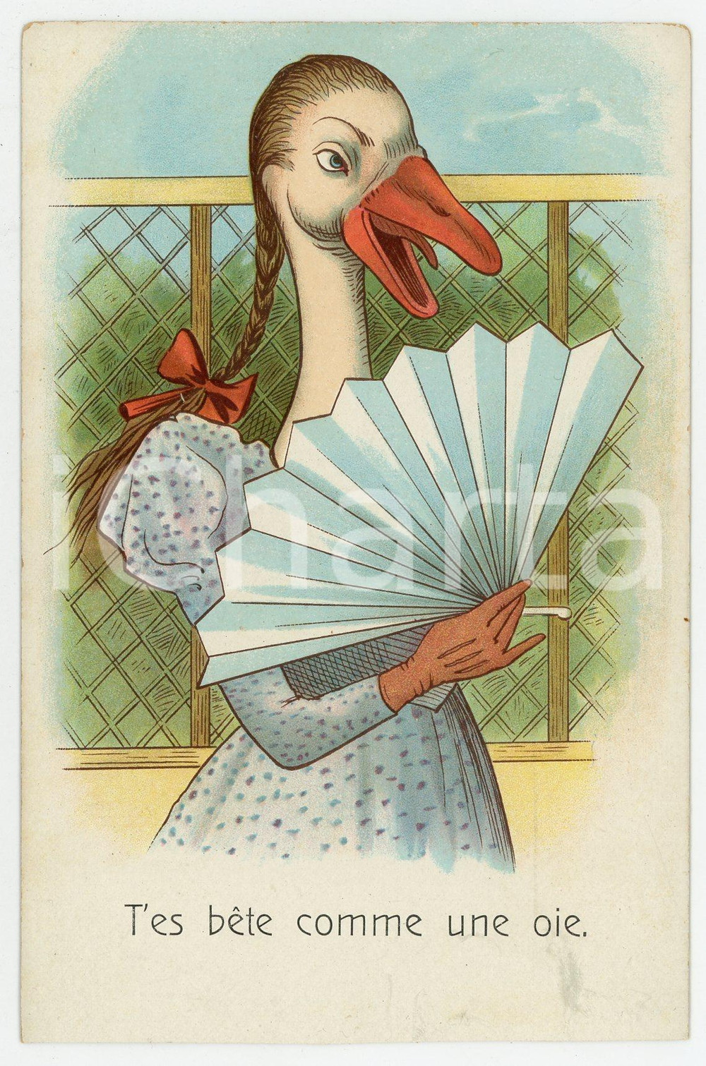 1920 ca ANIMAUX T'es bête comme une oie ANTHROPOMORPHIC Postcard FP NV  Cartolina postale d'epoca, non viaggiata.CONDIZIONI: FAIR (smussature agli angoli)FORMATO: FP    originale e autentica 1