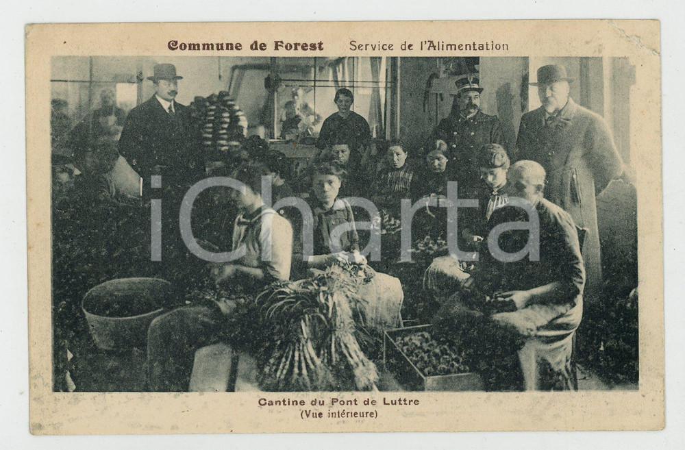 1915 ca FOREST (B) Service de l'Alimentation - Cantine Pont de Luttre - Postcard Cartolina postale d'epoca, non viaggiata.CONDIZIONI: F (piegatura all'angolo superiore destro)FORMATO: FP    originale e autentica 1