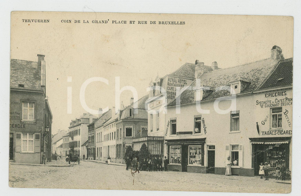 1920 TERVUREN Coin de la Grand PLace et Rue de Bruxelles - Cartolina FP VG  Cartolina postale d'epoca, viaggiata. FAIR/discreto Lievi smussature agli angoli, piegature all'angolo inferiore destro Formato: FP originale e autentica 1