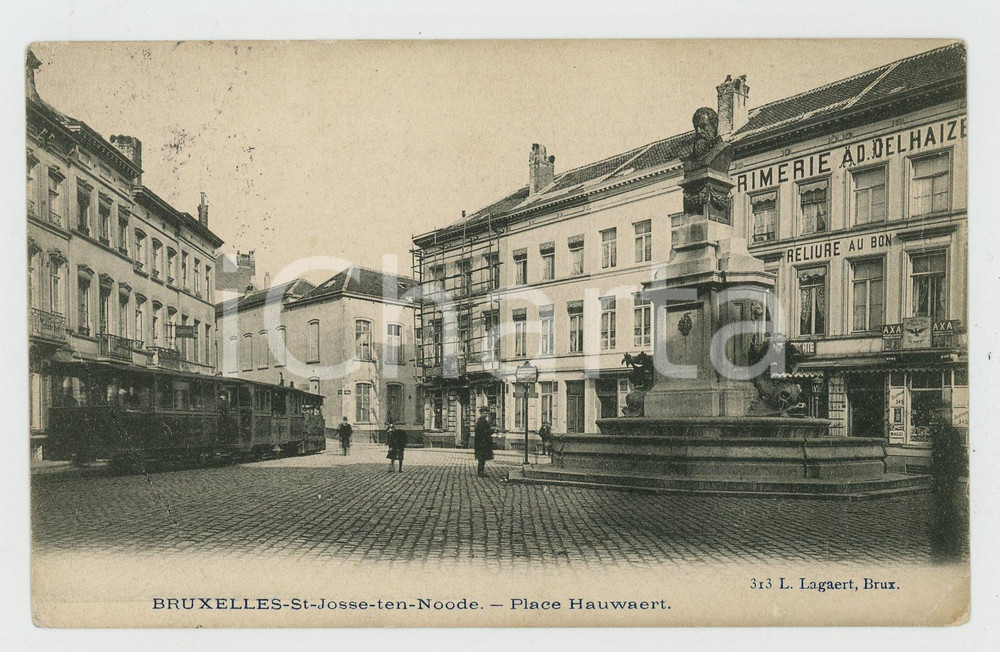 1919 SAINT-JOSSE-TEN-NOODE La Place Houwaert - Carte postale FP VG  Cartolina postale d'epoca, viaggiata. FAIR/discreto Lievi smussature agli angoli e piccola piegatura all'angolo inferiore destro Formato: FP originale e autentica 1