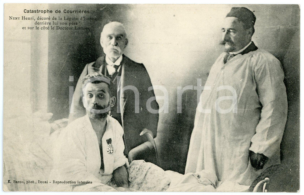 1906 FRANCE Catastrophe de COURRIÈRES - NENY Henri - Docteur LORTIES *Postcard Cartolina postale, non viaggiata. GOOD/buono  Formato: 14x9 cm originale e autentica 1