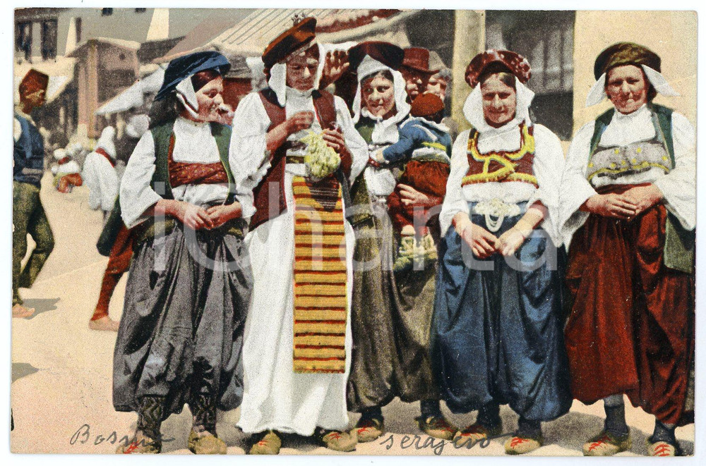 1899 SARAJEVO (BOSNIA HERZEGOVINA) Bauerinnen - Peasant women *Postcard  Cartolina postale d'epoca, non viaggiata.CONDIZIONI: GFORMATO: FP    originale e autentica 1