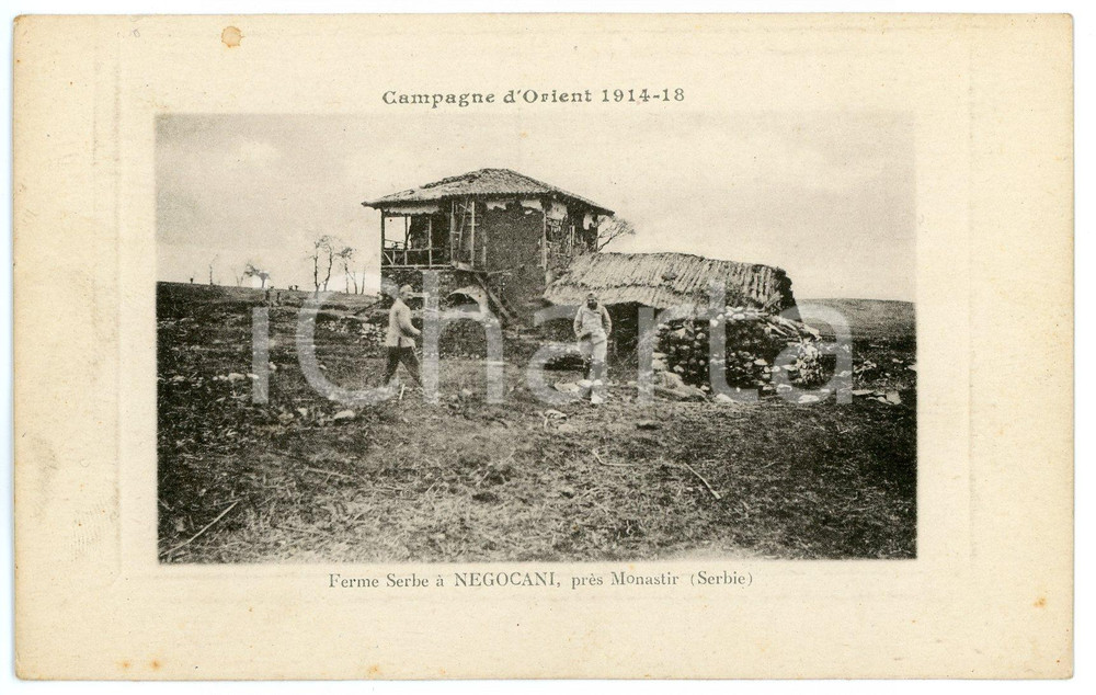 1918 WW1 CAMPAGNE D'ORIENT - NEGOCANI / MONASTIR (SERBIA) Ferme serbe - Postcard  Cartolina postale d'epoca, non viaggiata.CONDIZIONI: G (piccola macchia al lato superiore)FORMATO: FP    originale e autentica 1