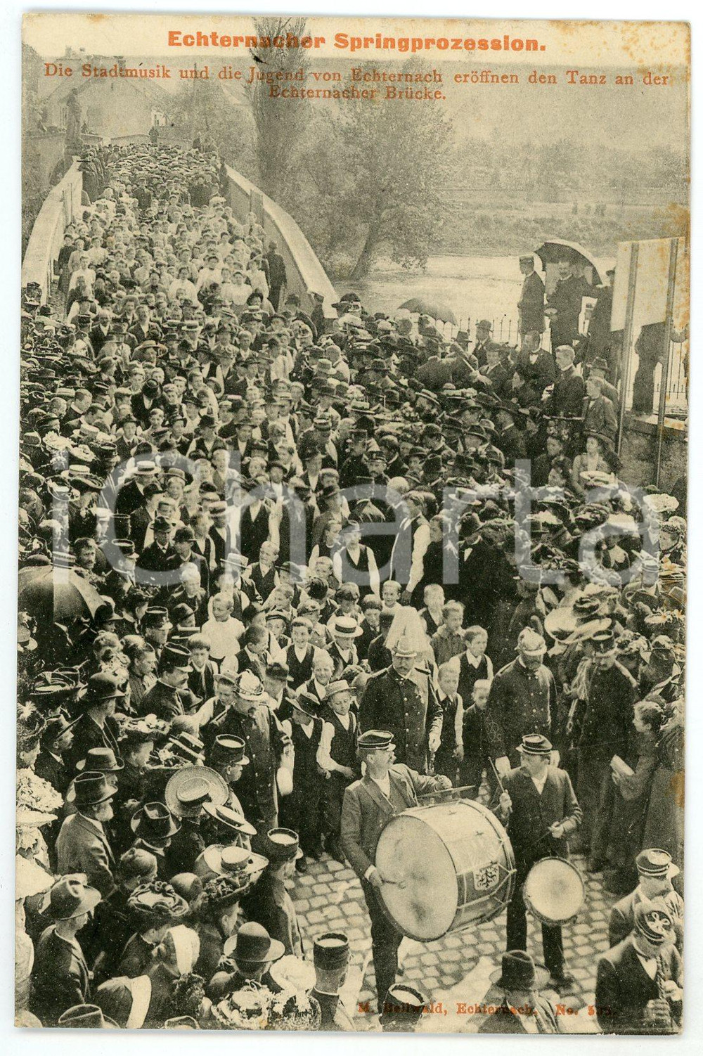 1908 ECHTERNACH - SPRINGPROZESSION Echternacher Brucke - Postcard FP VG  Cartolina postale d'epoca, viaggiata.CONDIZIONI: fairFORMATO: FP    originale e autentica 1