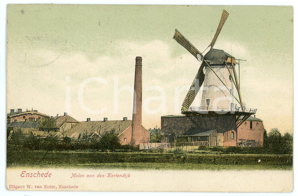 1910 ca ENSCHEDE - NETHERLANDS Molen aan den Kirtendijk - Postcard FP VG  Cartolina d'epoca, viaggiata. FAIR/discreto Lievi smussature agli angoli Formato: FP originale e autentica 1