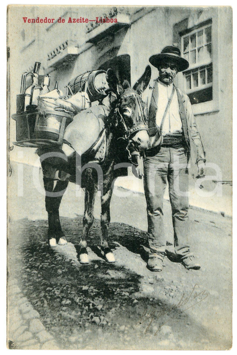 1906 LISBOA (PORTUGAL) Vendedor de azeite - Bilhete postal FP NV  Cartolina postale d'epoca, viaggiata.CONDIZIONI: FAIRFORMATO: FP    originale e autentica 1