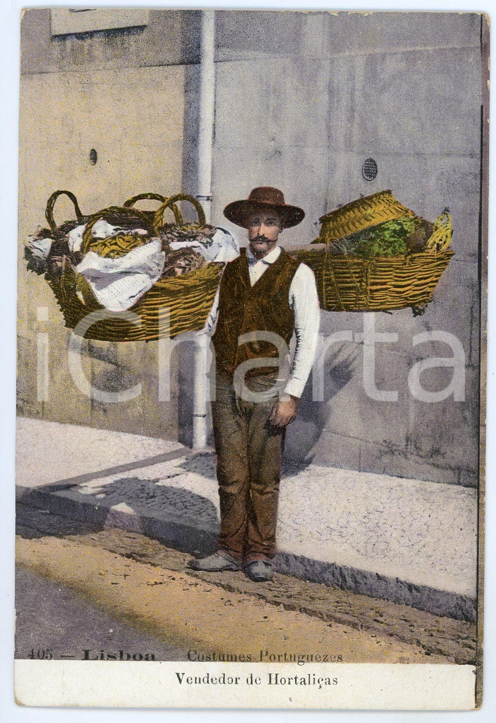 1910 ca LISBOA Vendedor de hortalicas - Costumes Portuguezes - Bilhete postal FP  Cartolina postale d'epoca, non viaggiata.CONDIZIONI: FAIRFORMATO: FP    originale e autentica 1
