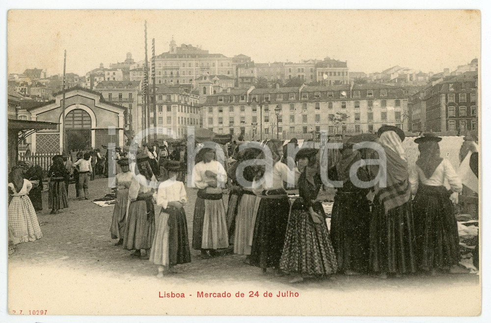 1900 ca LISBOA (PORTUGAL) Mercado de 24 de Julho - Bilhete postal FP NV  Cartolina postale d'epoca, non viaggiata.CONDIZIONI: FAIRFORMATO: FP    originale e autentica 1