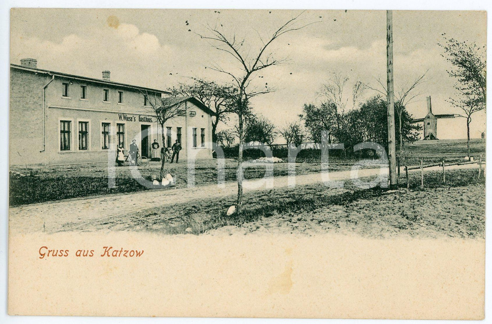 1910 ca KATZOW (POLSKA) W. Wiese's Gasthaus - Postcard FP NV  Cartolina postale d'epoca, non viaggiata.CONDIZIONI: FAIR (piccole macchie al recto)FORMATO: FP    originale e autentica 1
