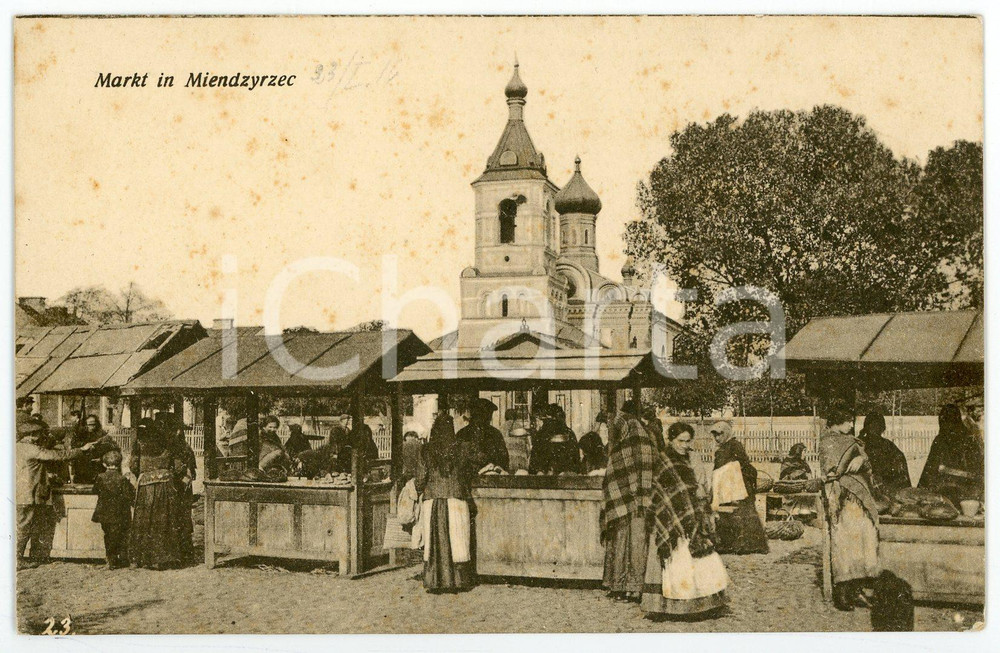 1910 ca POLSKA Markt in MIENDZYRZEC - Postcard FP NV  Cartolina postale d'epoca, non viaggiata.CONDIZIONI: FAIR (bruniture diffuse)FORMATO: FP    originale e autentica 1