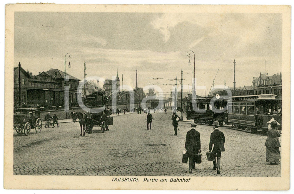 1912 DUISBURG Partien am Bahnhof - Postcard FP VG  Cartolina postale d'epoca, viaggiata. FAIR/discreto Lievi smussature agli angoli Formato: FP originale e autentica 1