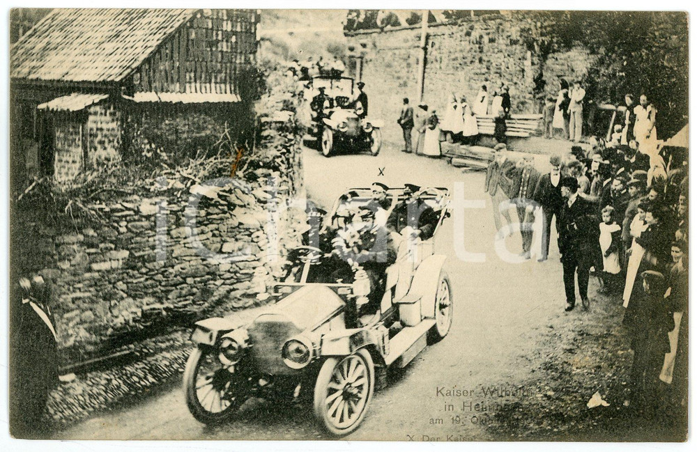 1910 ca GERMANY Kaiser Wilhelm II visits the countryside - Postcard FP NV  Cartolina d'epoca, non viaggiata. FAIR/discreto Lievi smussature agli angoli, piccola macchia al recto Formato: FP originale e autentica 1