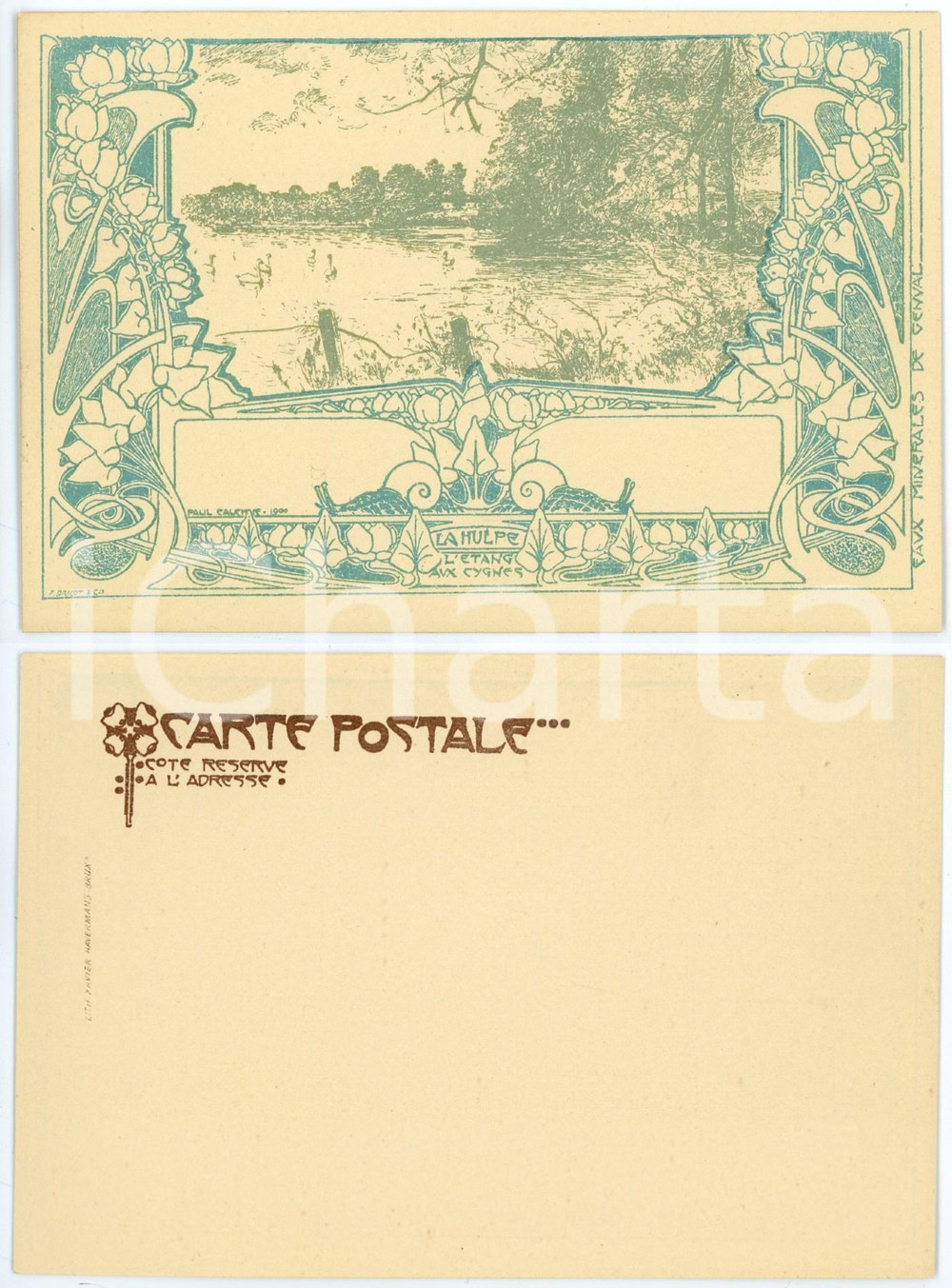 1900 ca ART NOUVEAU BELGIQUE Artist Paul CAUCHIE - La Hulpe - Postcard Cartolina postale d'epoca, non viaggiata.Serie "De Bruxelles &agrave; Genval-les-Eaux", illustrata dall'artista Paul Cachie.CONDIZIONI: G FORMATO: FP    originale e autentica 1