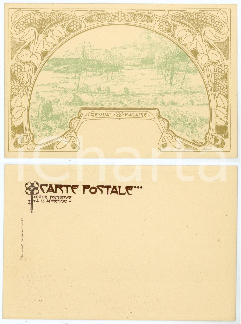 1900 ca ART NOUVEAU BELGIQUE Artist Paul CAUCHIE - Genval - Malaise - Postcard Cartolina postale d'epoca, non viaggiata.Serie "De Bruxelles &agrave; Genval-les-Eaux", illustrata dall'artista Paul Cachie.CONDIZIONI: G FORMATO: FP    originale e autentica 1