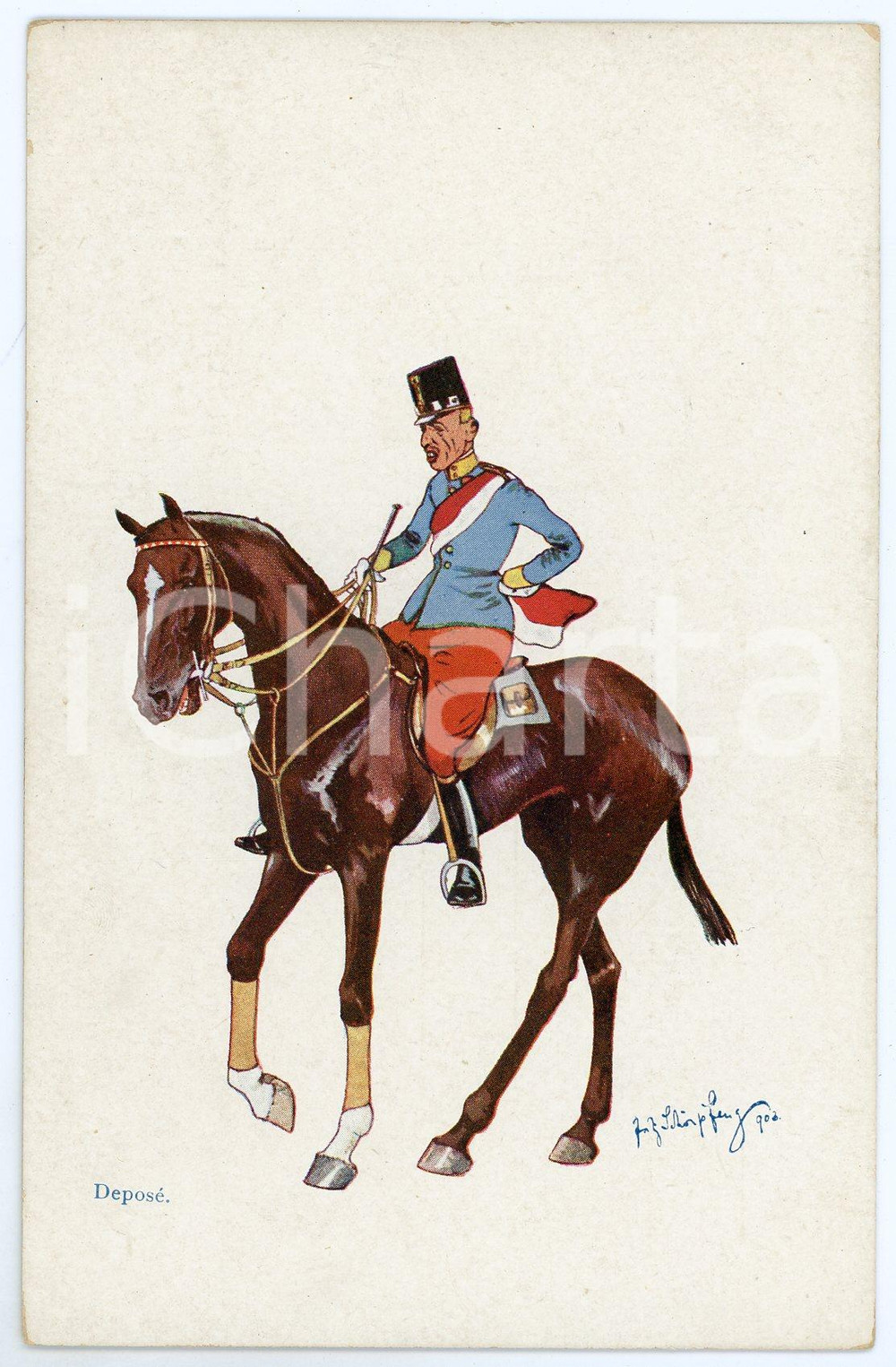 1903 Artist Fritz SCHÖNPFLUG - Austro-Hungarian Army - Cavalry (2)  Cartolina postale d'epoca, non viaggiata.CONDIZIONI: GFORMATO: FP    originale e autentica 1